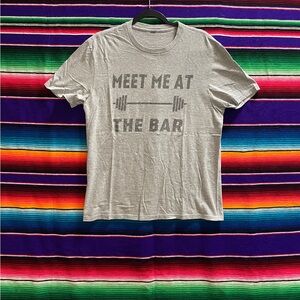 Meet me at the bar workout weight lifting shirt men's large